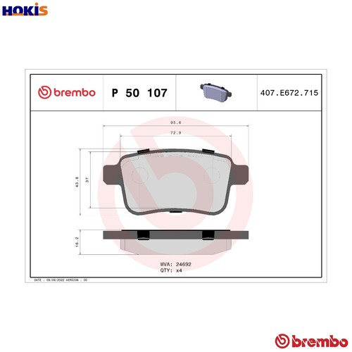 Brake pad set disc - set,