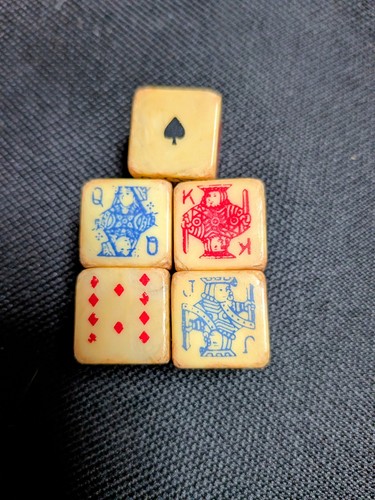 Vintage poker dice set 5 - dice,