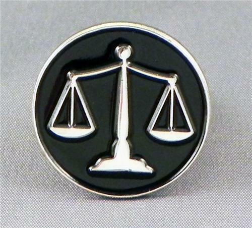 Scales justice enamel pin - scales, of