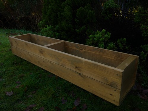 Large wooden planter long - planter,