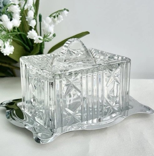 Vintage pressed glass - vintage, butter