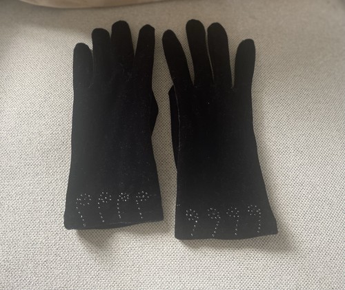 Vintage black velvet - black,