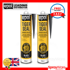 UPOL Tiger Seal Black PU Adhesive Sealant Polyurethane Seam Trim 310ml X2