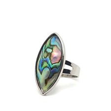 Abalone Ring Rainbow Paua Eye