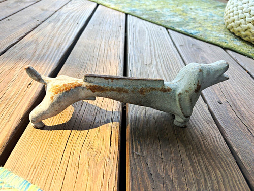 Vintage cast iron dachshund - iron,