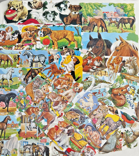Decoupage lithograph vintage - decoupage,