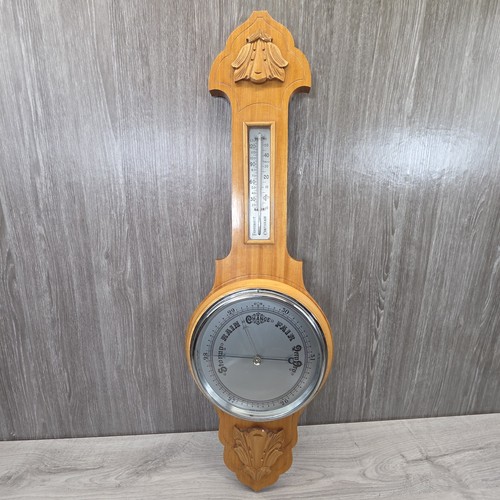 Carved wood aneroid - aneroid, banjo
