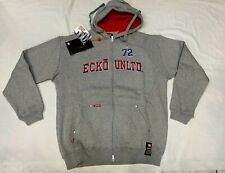 ECKO TRACKSUIT GREY WHITE BLUE RED MENS LARGE  HOODED TOP & JOGGING BOTTOM