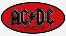 AC/DC RED LOGO OVAL PATCH SEW