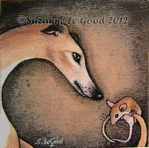 Greyhound dog mouse art - dog,