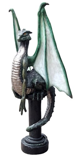 214cm green dragon pedestal - green,