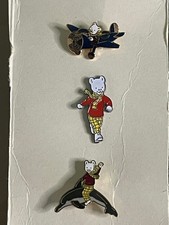 3 x RUPERT BEAR enamel pin