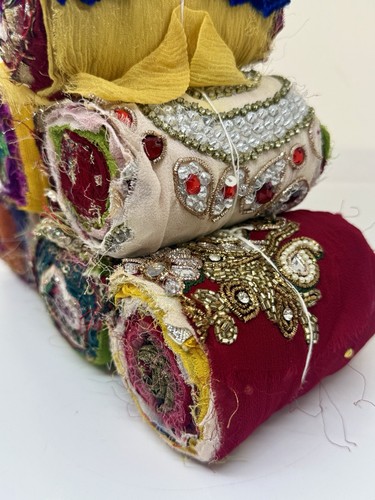 Embellished sari silk ribbon - embellished,