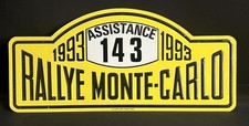 MONTE CARLO RALLYE MONACO VINTAGE PLATE ASSISTANCE 143 RALLY 1993 WRC SIGN