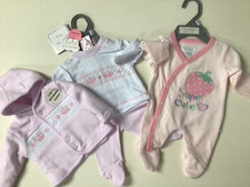 Premature tiny baby girls clothes velour baby grow outfit set 5-8 lbs