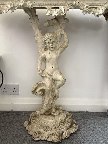 Gilt cherub marble console - cherub,
