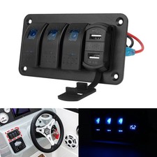 3 Gang Blue LED Light Switch