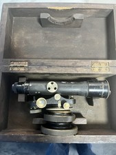 Vintage Surveyor’s Dumpy Level in Original Wooden Case Engineering Instrument
