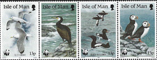 1989 Isle of Man Sg 420/423 World Wide Fund for Nature Sea Birds MNH