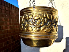 VINTAGE HANGING BRASS PLANTER