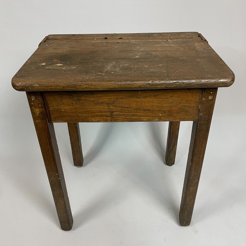 Vintage wooden school desk - vintage,