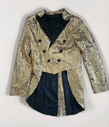 Gold sequin tailcoat jacket - sequin,