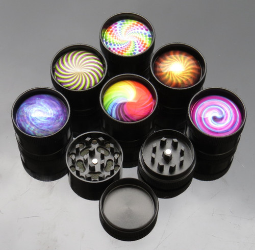 Black metal herb grinder - metal,