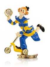 Keren Kopal  A clown Riding a Scoot Trinket Box Decorated with Austrian Crystals
