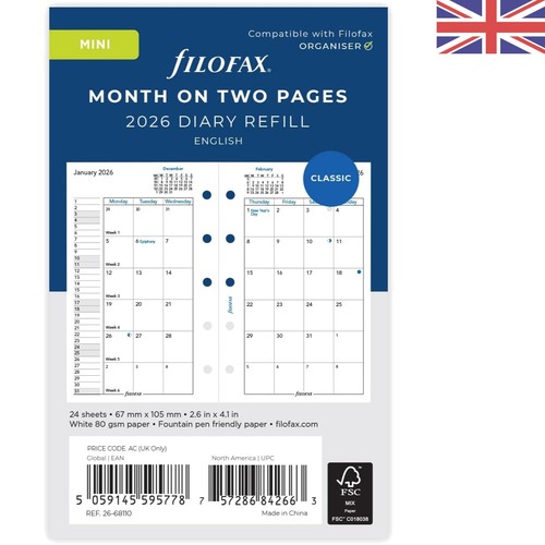 Compact english 2026 diary - english,