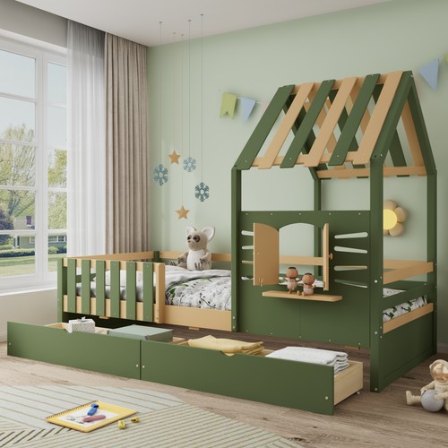 Junior wooden house bed - junior,