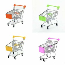 Kids Toy Pretend Role  Metal Play Shopping Trolley Children's Mini Metal Basket