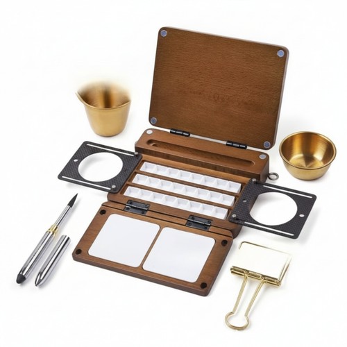 Portable paint box with mixing - box,