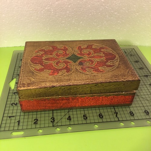 Painted carved wooden box - box,