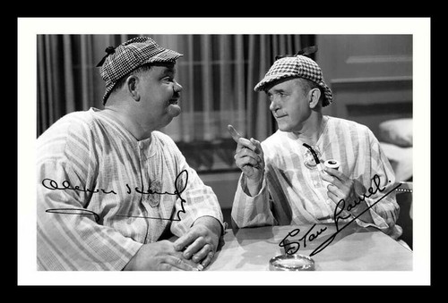 Laurel hardy autographed - laurel,