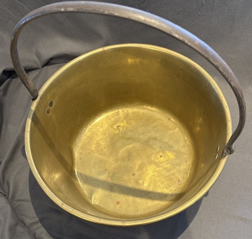 Vintage brass jam pan 35cm - vintage,