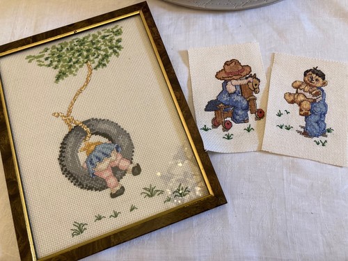 Completed cross stitch - a,