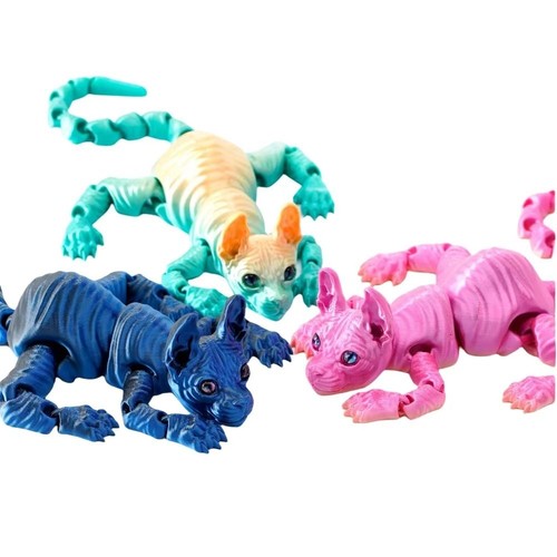 Multi joint printed cat - 3d,