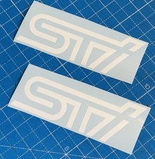 Subaru STI Mudflap Stickers 555 White X2 150mm   DECALS WRX WRC Legacy IMPREZA