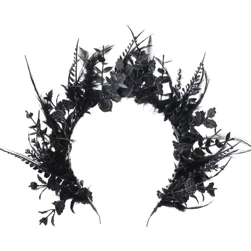 Black flower halo crown - flower,