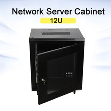 12U Network Server Cabinet 600×450×650mm Server Case with 4 Detachable Wheels