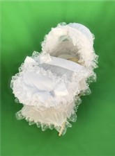 WHITE FRILLY BLING LACEY BABY