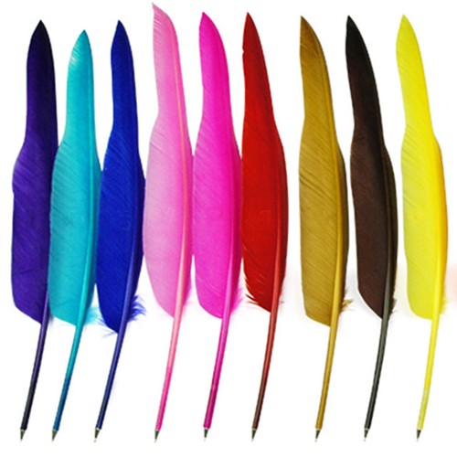 Coloured feather quill - quill, ball