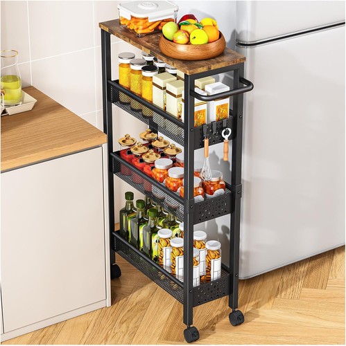 Narrow kitchen trolley tier - narrow, 4-tier