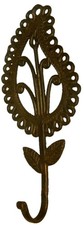 Leaf Shape Handmade Vintage Style Brass Towel Key Cloth Wall Hanger Hook BA2256