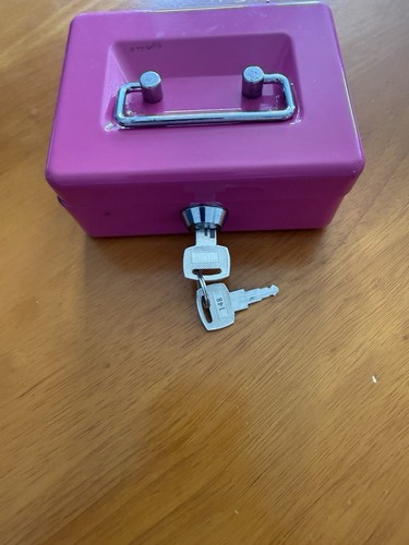 Pink petty cash box safe - cash,