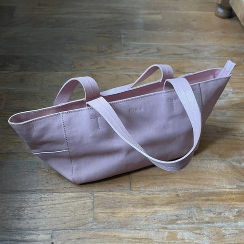 Furla pink leather zip top - pink,