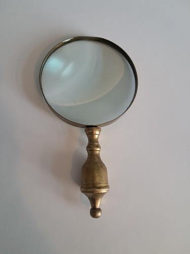 Vintage brass magnifying glass - vintage,