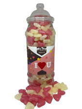 Jelly Bean Love Hearts I love You Novelty Jar 900gm Valentines Sweet Gift