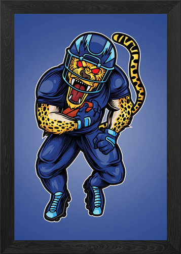 Jaguar mascot framed wall - mascot, art