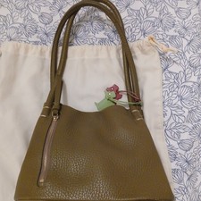 Radley Olive Green Pebbled Leather Handbag Shoulder Bag Unwanted Gift
